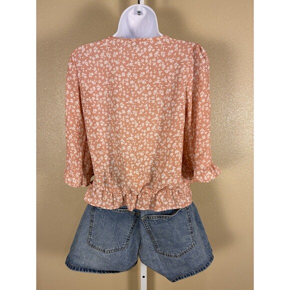 Women’s Free People Frayed Sweater Universal Threads Shorts Peach Floral Print - Picture 7 of 10